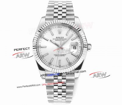 DDF Replica Rolex Datejust Silver Stick Markers Face Jubilee Band 41mm 3235 Movement Watch